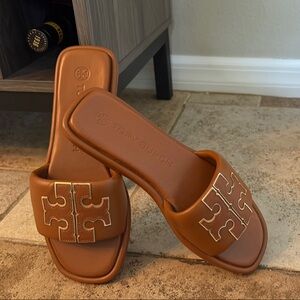 Tory Burch Tan Slide Sandals